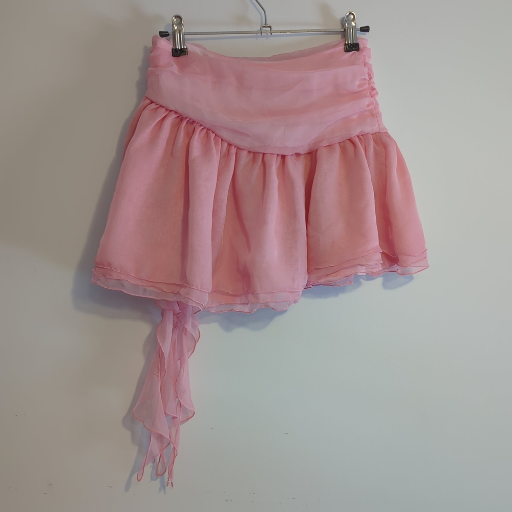 NWOT Sugar Thrillz Pink Kisses n' Gelato Mini Skirt with Rosette Detail XS $49 - Picture 5 of 5